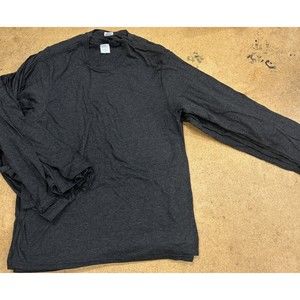 12 Port & Company Ring Spun Long Sleeve Plain Blank T-Shirt Mens M Dark Grey